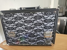 Vintage Caboodles Make Me Over 4 Tray Cosmetic Train Case Organizer Black Lace