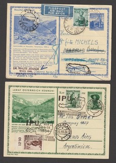 1954/1961 (2) Bildpostkarten nach Spanien und Argentinien !!