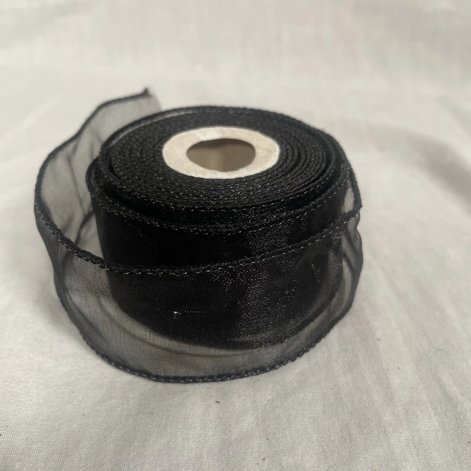 Lot Of 3 Black Ribbons - Zebra , Lace , Sheer | Christmas & Craft - Image 3 of 4