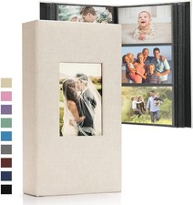 Photo Albums 6x4 Inch 300 Pockets Slip In, Customizable Linen Cover Photo Album