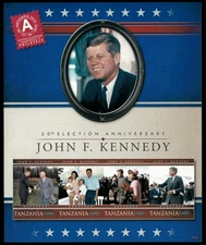 Tanzania 2010 - John F. Kennedy - Sheet of 4 IMPERF Stamps - Scott #2552 - MNH