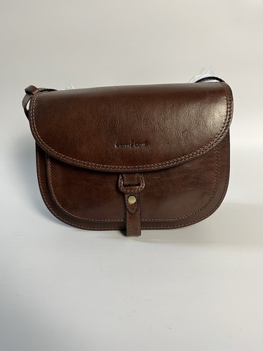 Gianni Conti Leather Crossbody Handbag Made In Italy Classic Saddle Bag Style - Picture 7 of 14