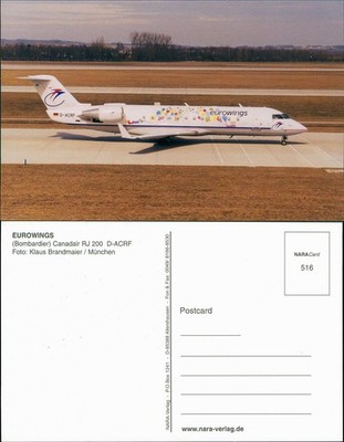 Flugzeug Airplane Avion EUROWINGS (Bombardier) Canadair RJ 200 D-ACRF 1998