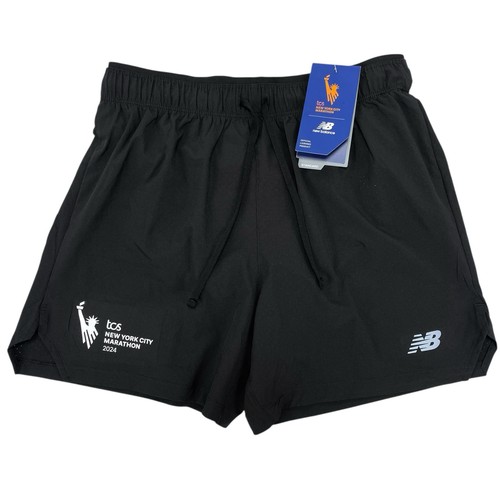 New Balance Uomo 2024 NYC Marathon 5'' Pantaloncini da Corsa Foderati Slip Nero (Taglia S) - Foto 8 di 14