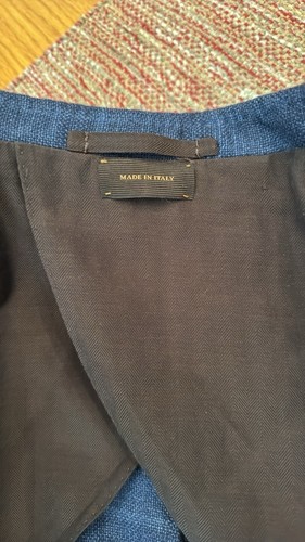 Ermenegildo Zegna Couture mens 46R blue plaid CASHMERE silk blend sport coat EUC - Picture 6 of 7