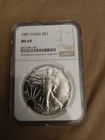 1987 American Silver Eagle NGC MS69 Graded Slab Bullion .999 Silver Troy Oz ASE