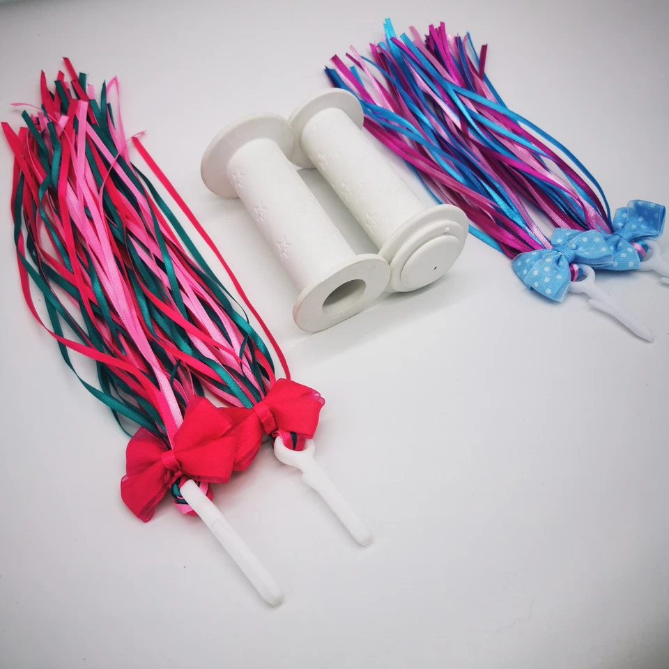 Jet Griffe Weiß + Fransen Streamer Mädchen Kinder Lenker Roller Dreirad Fahrrad - Bild 2 von 2