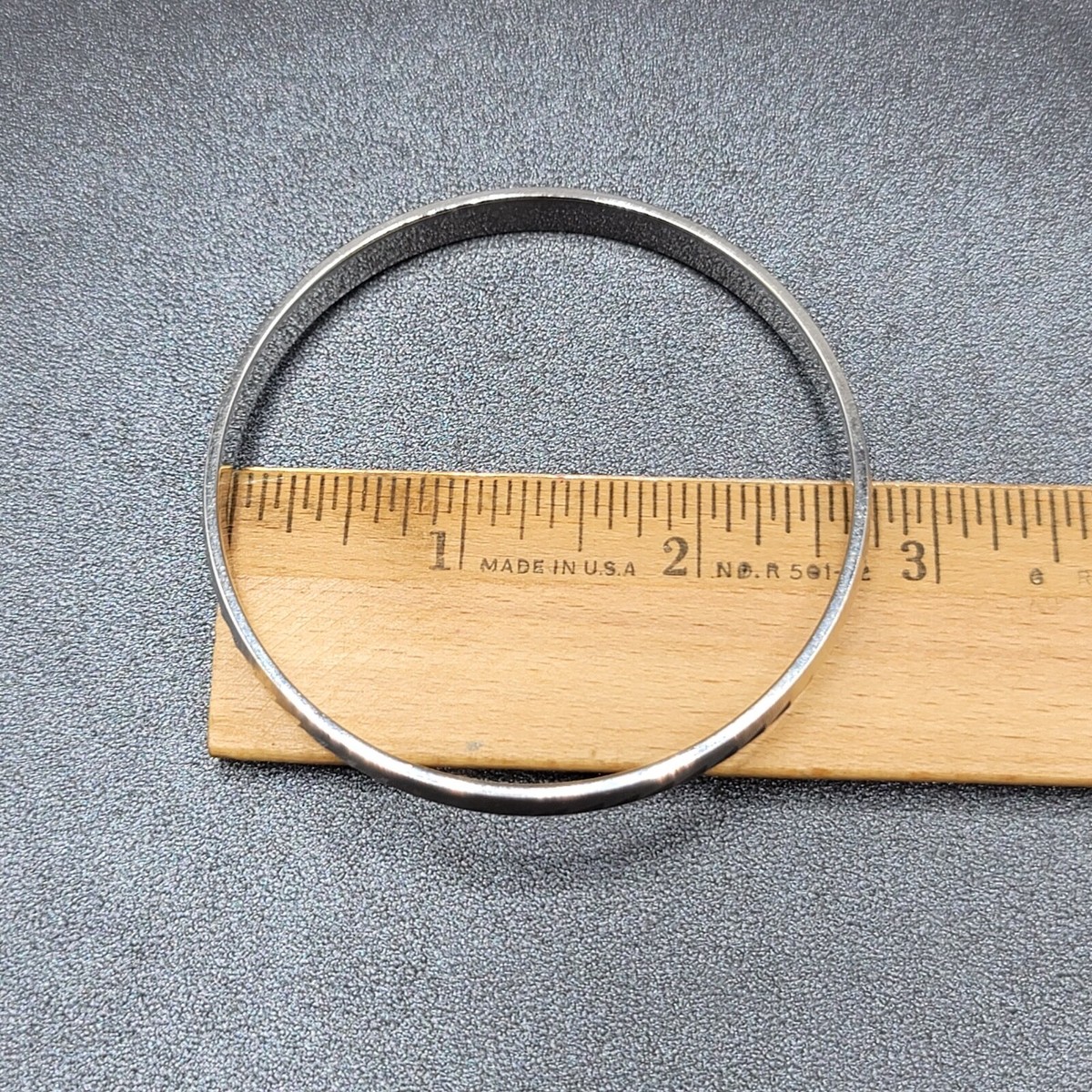 Vintage Monet Silver tone Bangle Bracelet L 2.75
