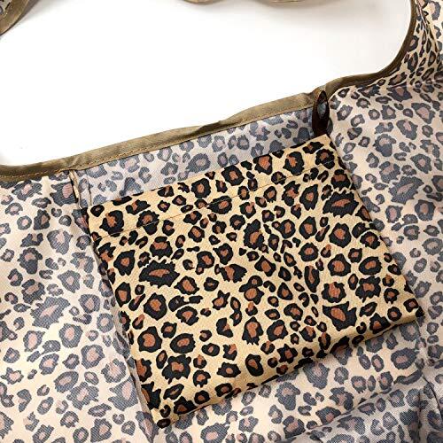 Faltbare Tragetasche Nylon groß & klein 2er Set, Leopardendruck - Bild 5 von 6
