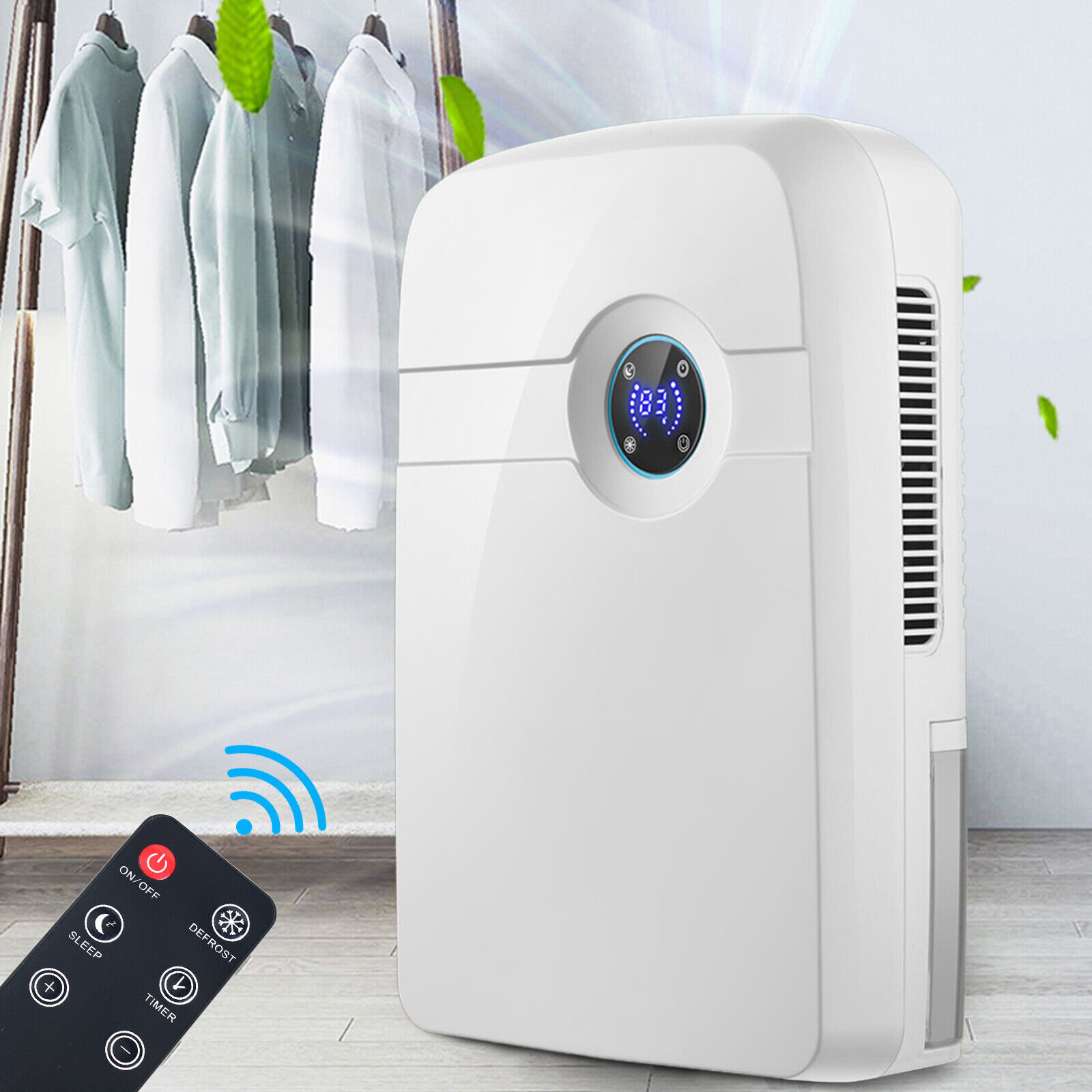 Dehumidifier Home Air Dryer Humidity Bedroom Remote Control 2.5L LCD Displays-image