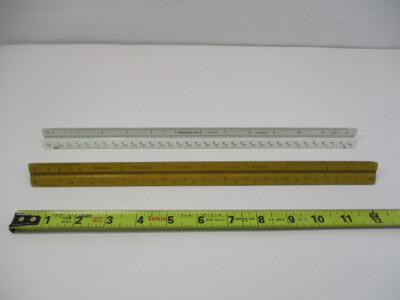 (2) Architect Engine Tri Ruler Scale DIETZGEN # 31626 & Staedtler # 987 19-31 EC