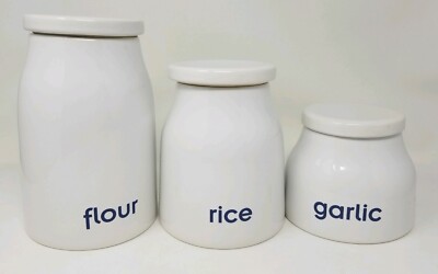 Habitat Icena Canisters - Set of 3 Flour, Rice and Garlic