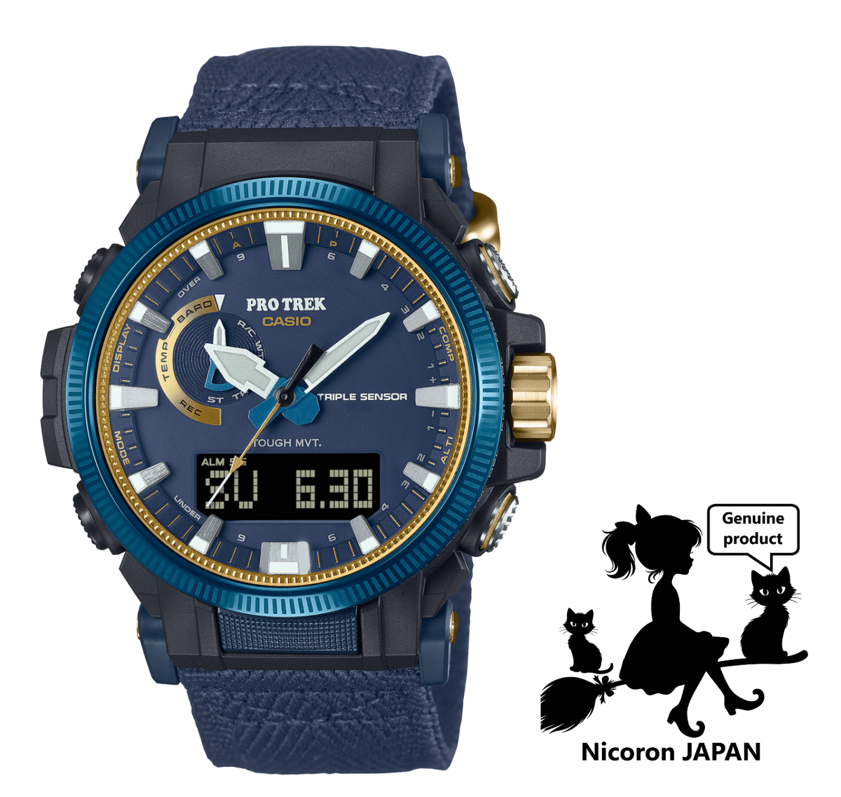 CASIO PRO TREK Mens Watch PRW-61SS-2JR Camp Climbing Blue Gold
