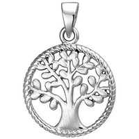 AnhäNger Baum Aus 925 Silber SilberanhäNger Halsschmuck Teilmattiert Rhodiniert