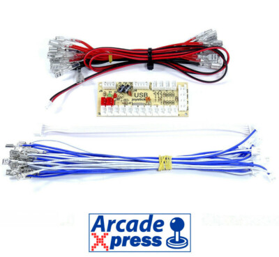 Zero Delay 1 Player Arcade USB Encoder - 5V LED version Joystick PC Raspberry