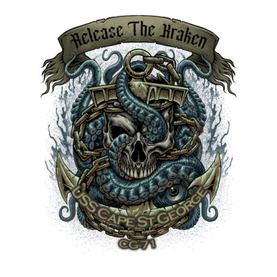 USS Cape St. George Kraken USN Chief Anchor CPO US Navy Prior Service 3'' Decal