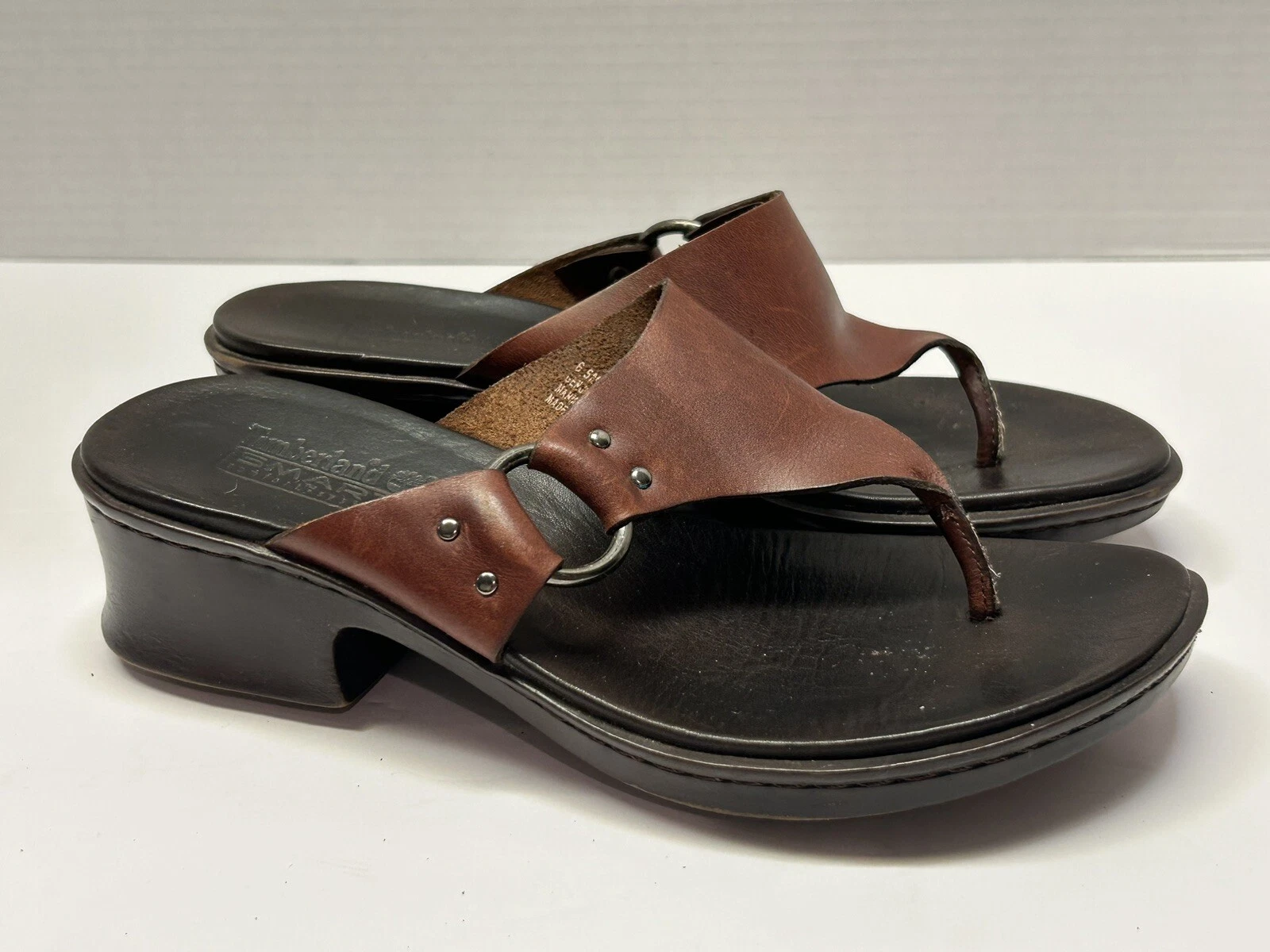 Sandali Timberland in pelle marrone eleganti comodi sandali infradito donna taglia 7M