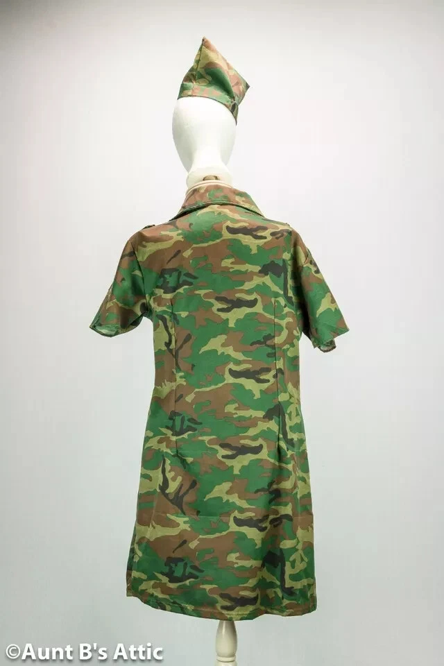 2pc Sexy Army Surrender Camo Camouflage Dress Halloween Costume Women S 6-8 - Image 4 of 4