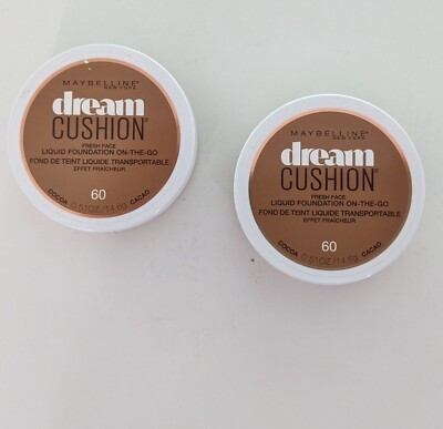 Maybelline New York Dream Cushion Fresh Face Liquid Foundation #60 Cocoa 2 jars