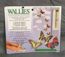Sealed Wallies Wallpaper Cutouts 25 BUTTERFLY Wallies 3 Different Designs