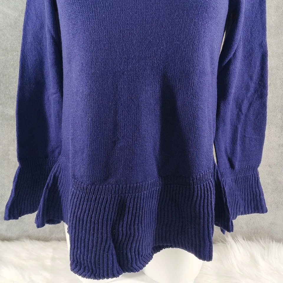 Nuevo con etiquetas $49 Suéter Style&Co Puño Acampanado Línea A XS (0-2) Pullover de Algodón Púrpura Foto 4 de 4