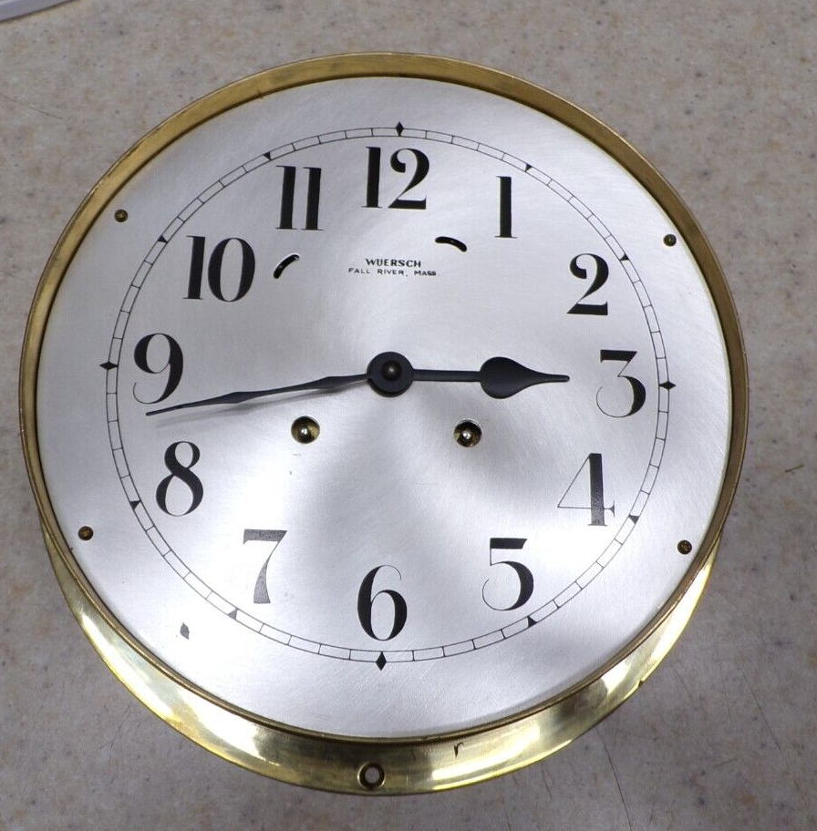 Large Brass Ships ClockWuersch, Mass.Strikes eBay