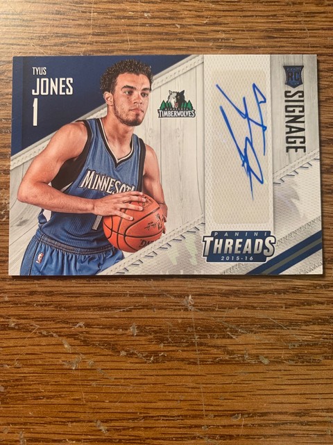 2015 16 Tyus Jones Rookie Auto Panini Threads Signage Rookie Timberwolves Sr Tj Ebay ebay