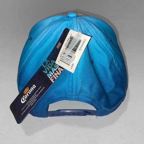 Snapmax Corona Find Your Beach Logo W/Print Blue Snapback Hat Navy Adjustable - Picture 4 of 8