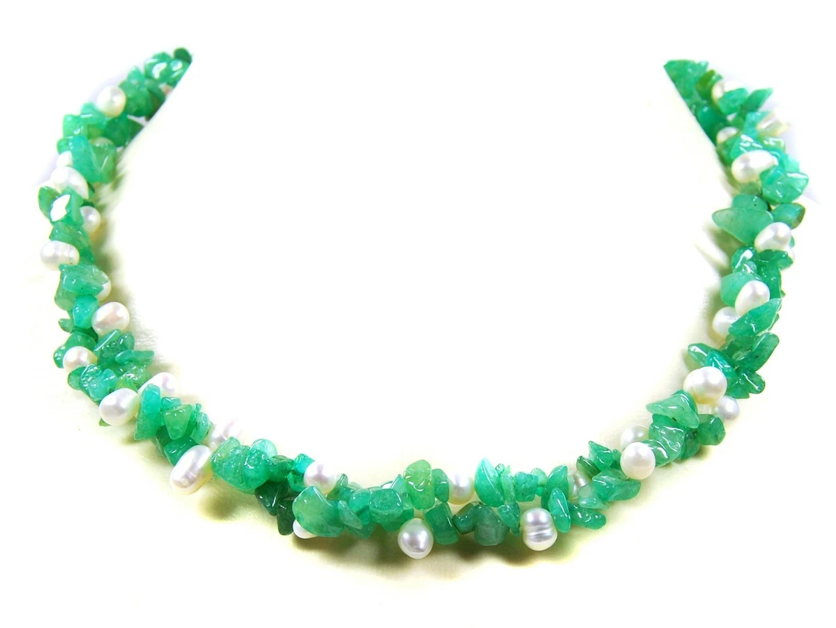 Collana in avventurina con pietre naturali e argento 925