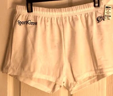 GK MENS X-SMALL #1817 WHITE “SPORTS GROVE” GYMNASTICS RUNNING COMP SHORTS AXS