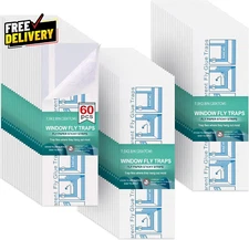 60 Pcs  for Indoor/Outdoor Insect Bugs Fly & Fruit Fly Glue Sticky Adhesive I...