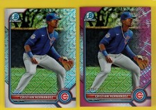 2022 Bowman Mega Box Chrome Mojo BCP-66 Cristian Hernandez  Pink 13/199 + Base