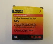 3M SCOTCH P/N: 130C 1 1/2" X 30FT (10YD) LINERLESS RUBBER SPLICING TAPE