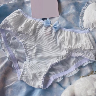 Japanese Lolita Mori Girls Bow Ruffles Panties Cute Kawaii Briefs Underwear New