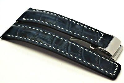 fits Breitling Navitimer Leather  watch Strap 22/24mm HANDMADE