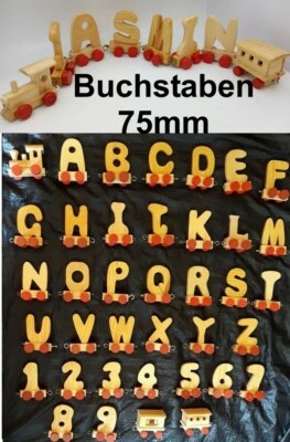 HIERZEGGER NAMENSZUG komplett mit NAMEN Holzbuchstaben Zahlen BUCHSTABENZUG ALPHABET HOLZ