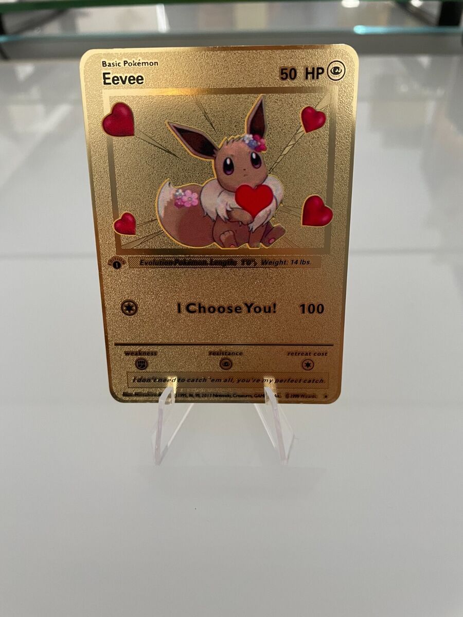 Pokemon, Toys, Pokemon Gold Metal Card Eevee I Choose You