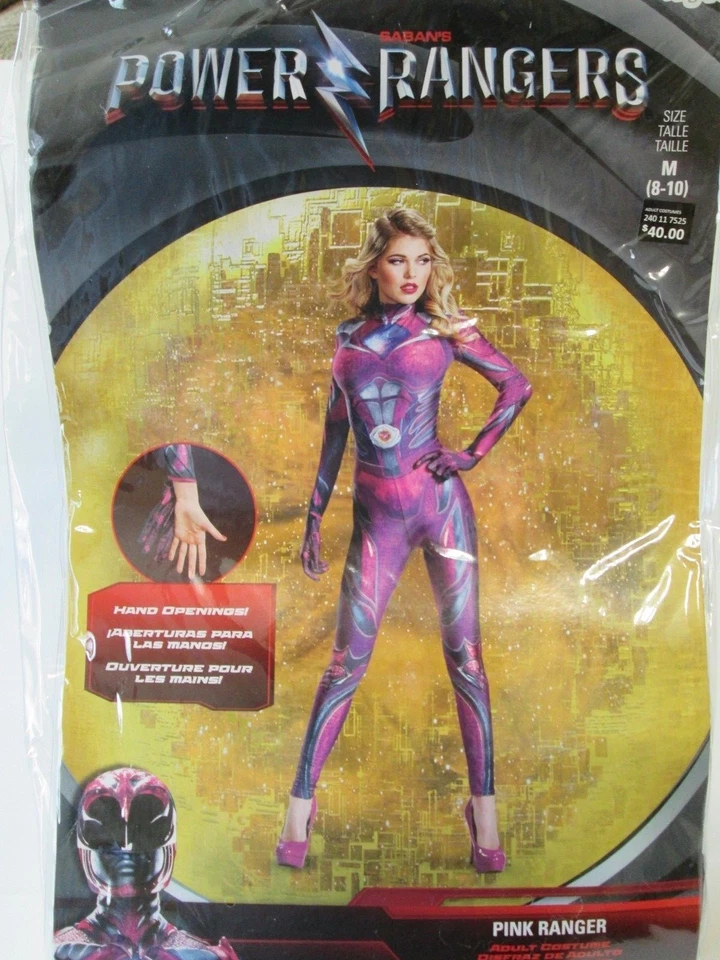 Nuevo en Paquete-Mujer Adulto Cosplay/Disfraz de Halloween-Power Rangers Body-Rosa M/Mediano Foto 2 de 4