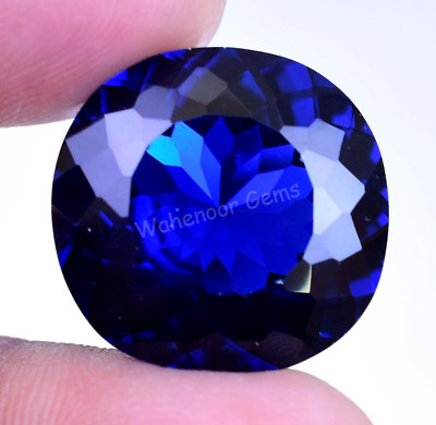 D' Block Natural Tanzanite 28.20 Ct Blue Cushion Cut Certified Loose Gemstone