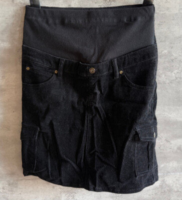 Takihyo Black Cotton Blend Stretch Corduroy Maternity Skirt Size 32 Japan Import