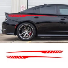 Glossy Red Sport Car Rear Trunk Side Stripe Decal for Dodge Charger 2011-2023