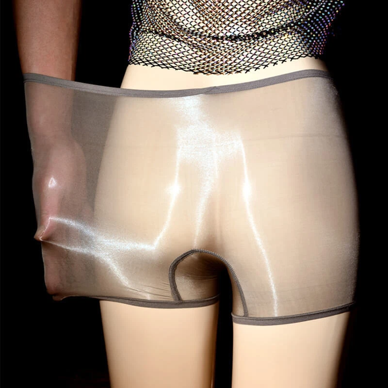 Boxer uomo seta lucido trasparente slip intimo guaina pene pantaloncini - Immagine 2 di 4