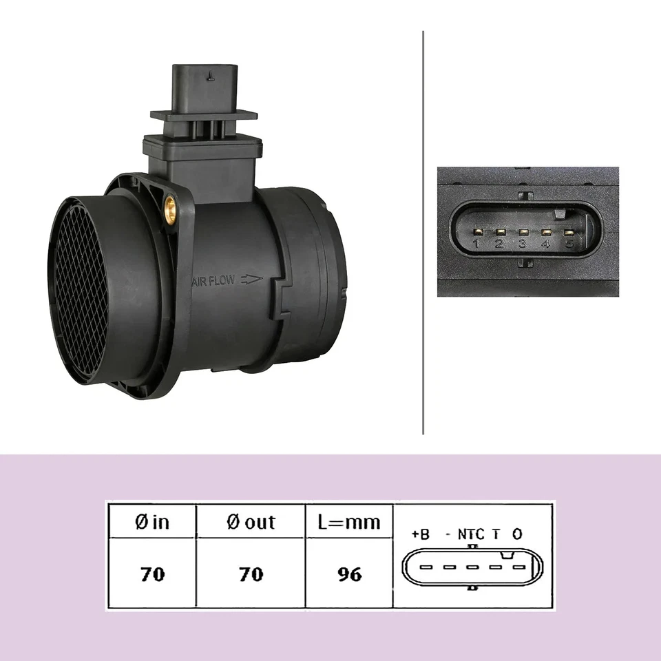 Sensor MAF de flujo de aire de masa para Hyundai i30 Accent i40 y Kia Soul Rio diésel Foto 2 de 4