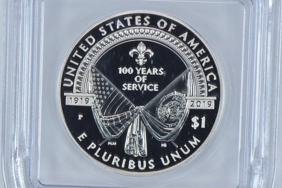 2019-P American Legion Commemorative Silver Dollar PR70 DCAM ICG - Image 4 of 4