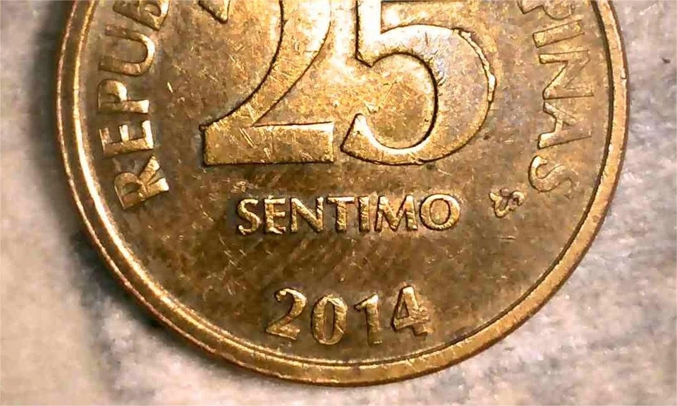 PHILIPPINES 25 SENTIMO 2014 DOUBLE DIE ERROR - Image 3 of 4