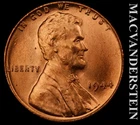 1944 Lincoln Wheat Cent - Red Choice Gem Brilliant Unc  No Reserve  #K1076