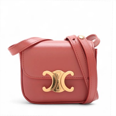 Celine Triomphe Mini Claude Leather Shoulder bag Brown