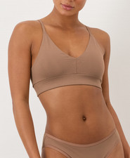 PACT Organic Everyday Classic T-Shirt Bra, Driftwood Brown - NEW