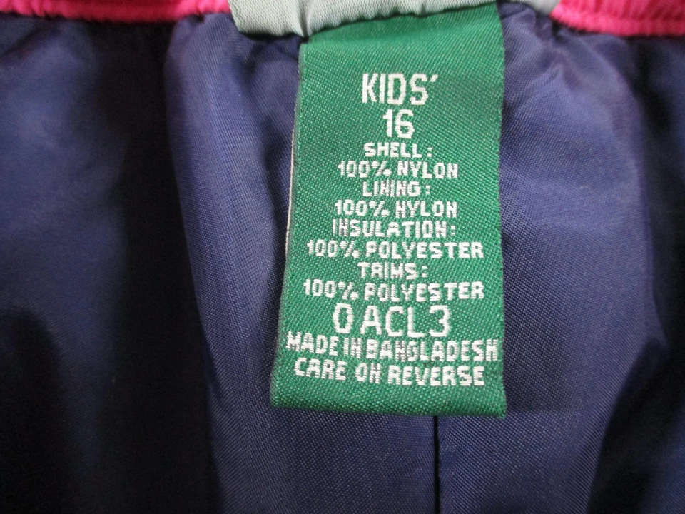 L.L. Bean Pants Juvenil 16 Rosa Aislado Nieve Esquí Rodillas Reforzadas Cremallera Tobillos Foto 2 de 4