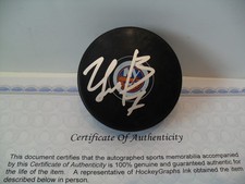 Maxim Tsyplakov Autographed Signed New York Islanders Puck COA Bright Silver Pen